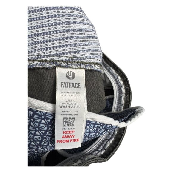 FAT FACE Green Khaki Chino Luxury Designer Casual Straight Pants Mens 32x31 - Picture 10 of 10